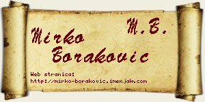 Mirko Boraković vizit kartica
